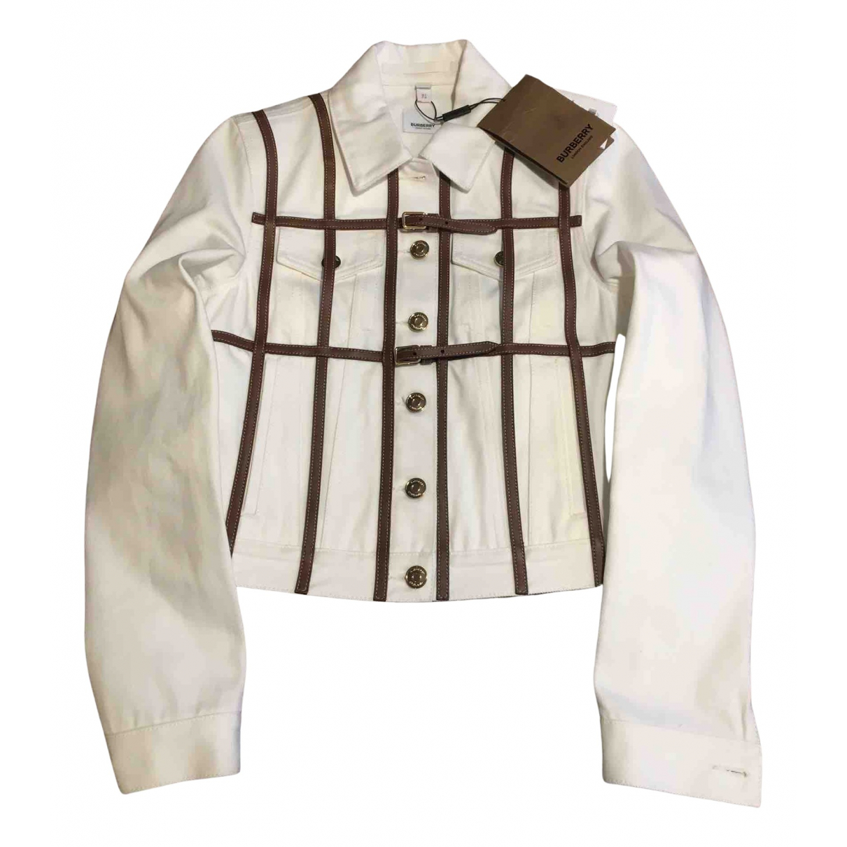 Jacket Burberry White size 38 IT in 